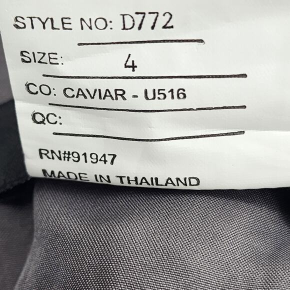 Alfred Sung High Neck Cut Out Formal Bridesmaid Long Dress Caviar Gray Size 4 - Picture 4 of 5